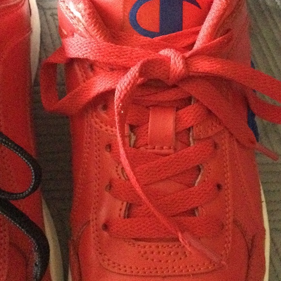 Champion 6 red leather sneakers for kids - Picture 7 of 16